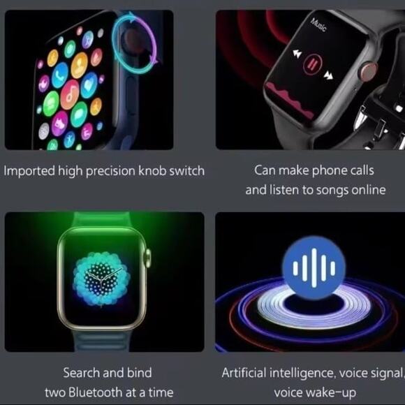 2024 Smartwatch Bluetooth Fitness Sport Sleep iOS Android Apple Call Text - NEW - Picture 3 of 8